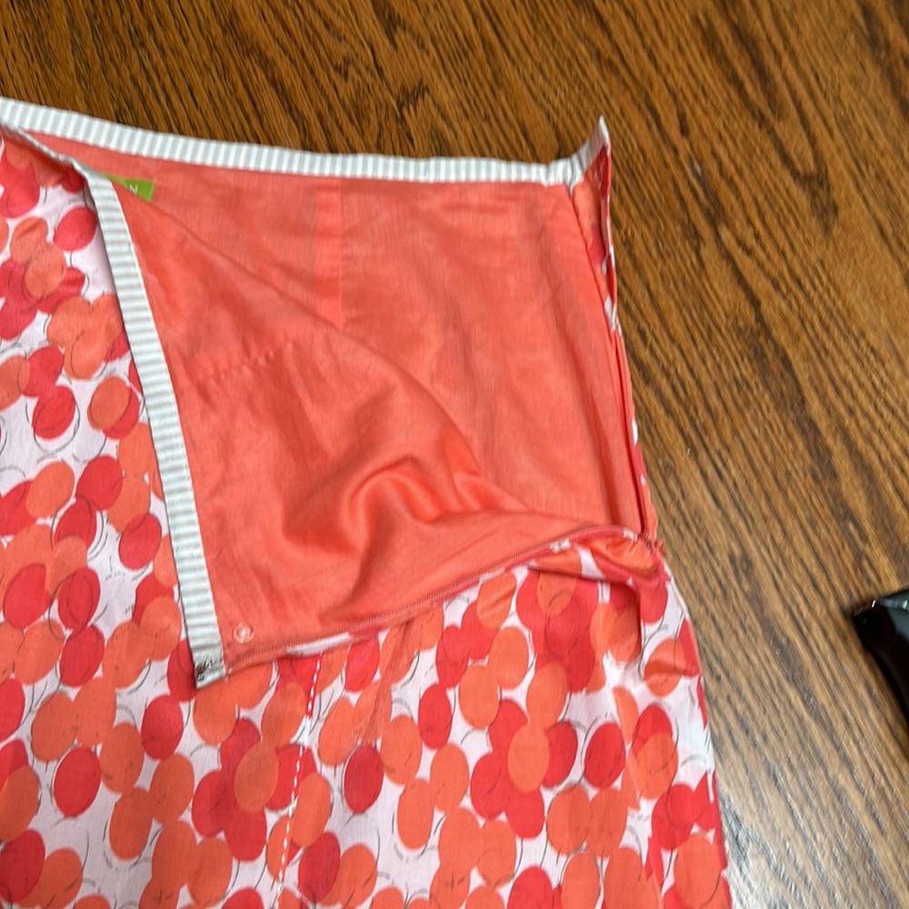 Sigrid Olsen Orange Floral Midi‎ Skirt - Picture 4 of 8